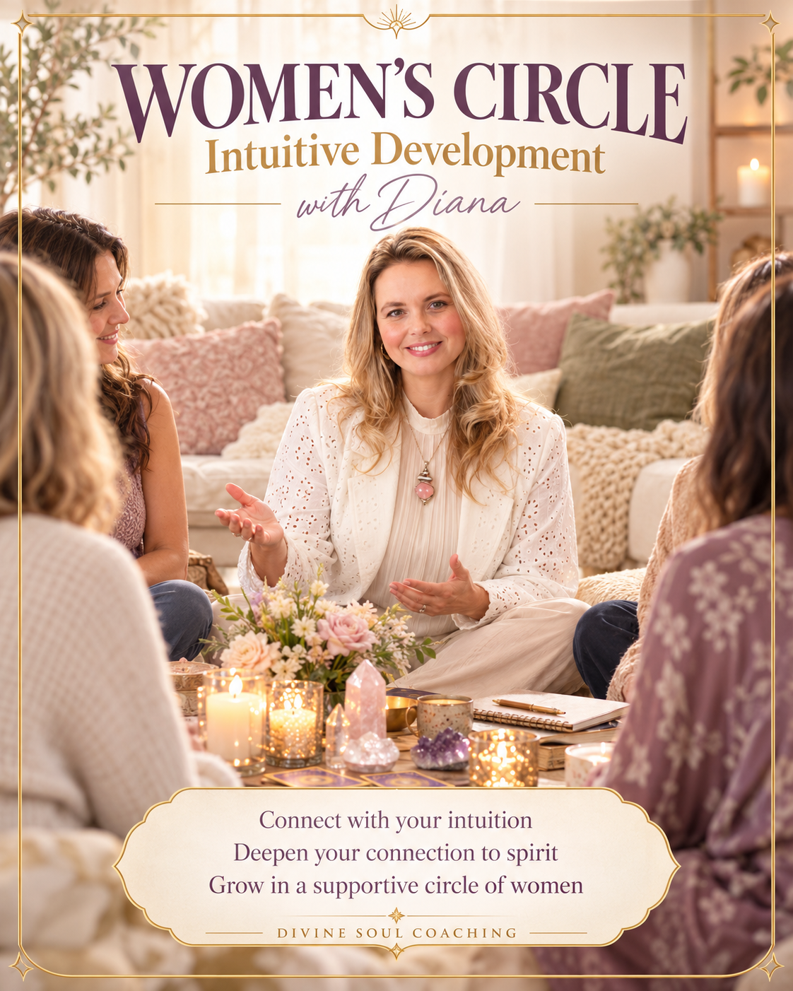 Women's Circle intuitive development with Diana flyer